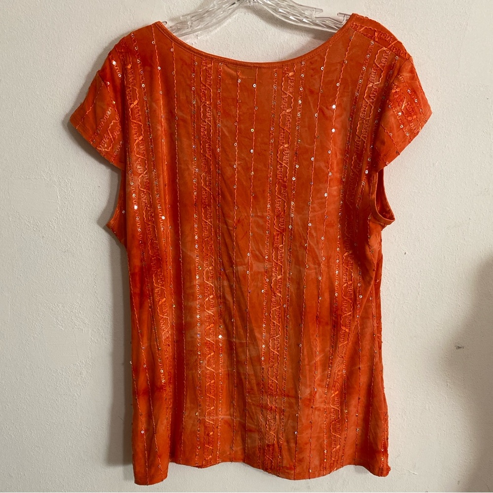 Dressbarn Orange Short Sleeve Top